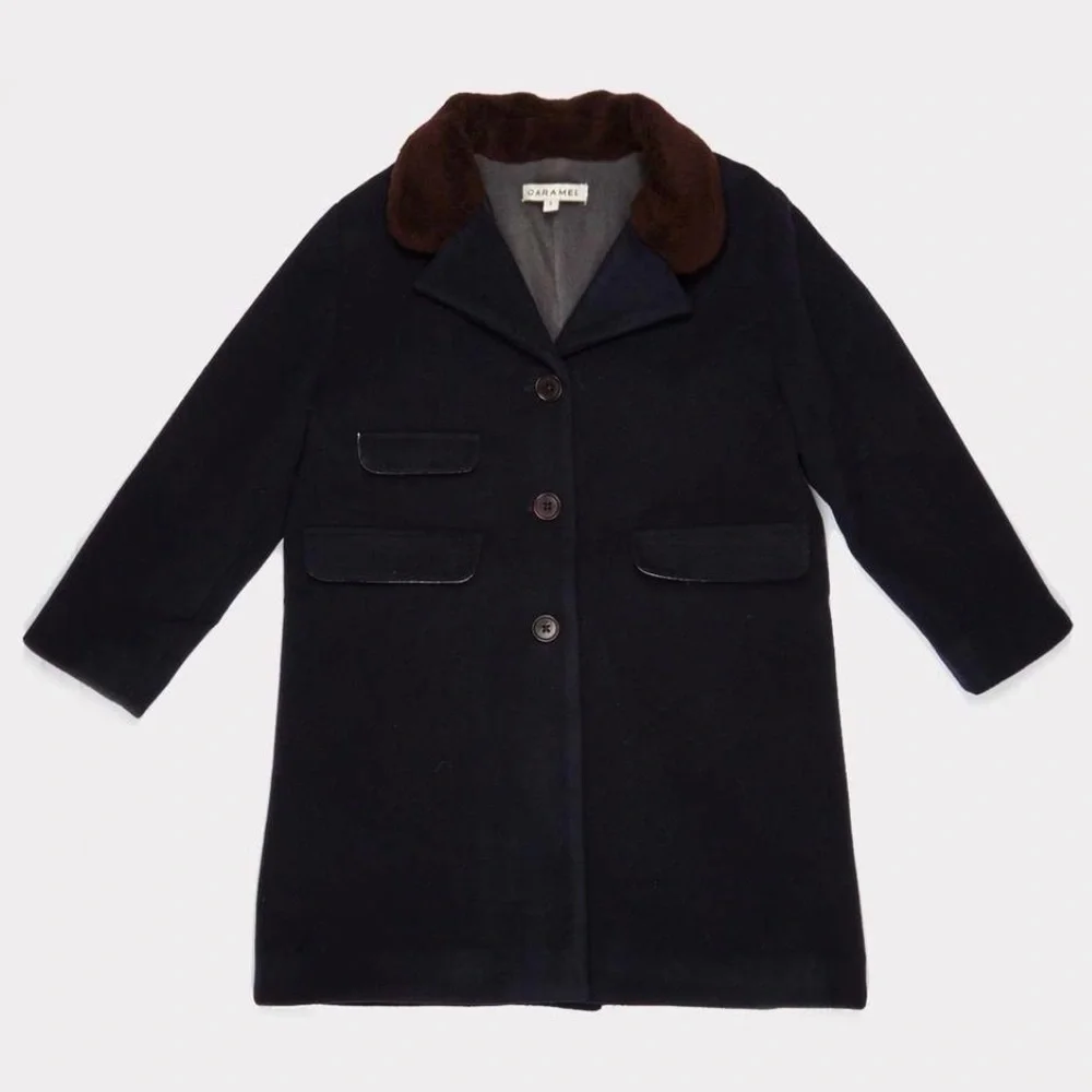 Caramel Baby & Child Boys’ Codnor Coat, Navy Melton - Size 3